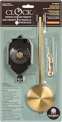 Mouvement d'horloge à pendule de bureau halo en noyer, taille 3/4 pouces, taille