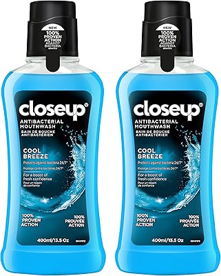 Rince-bouche antibactérien closeup, cool breeze, 400 ml (pack de 2). Grâce à sa plateforme en ligne, DIAYTAR COTE D'IVOIRE permet aux clients de faire leurs achats en ligne en toute sécurité et en toute confiance. Les paiements sont sécurisés et la boutique propose des options de livraison flexibles. Le service client est également disponible pour aider les clients en cas de besoin.