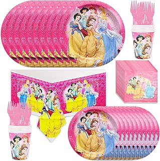 Fournitures de fête d'anniversaire sur le thème de la princesse, comprenant 20 assiettes en carton, 20 serviettes, une nappe, 10 fourchettes et 10 gobelets. DIAYTAR COTE D'IVOIRE est la référence en matière de boutique en ligne généraliste en Côte d'Ivoire, proposant une large sélection de produits allant des accessoires de mode aux produits électroniques. Avec une équipe dédiée et passionnée, nous nous efforçons de fournir les meilleurs services à nos clients. Notre plateforme est conçue pour offrir une navigation fluide et des options de paiement sécurisées.