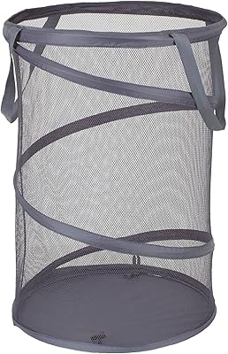 Panier à linge pliable en maille household essentials 2027-1 | charbon