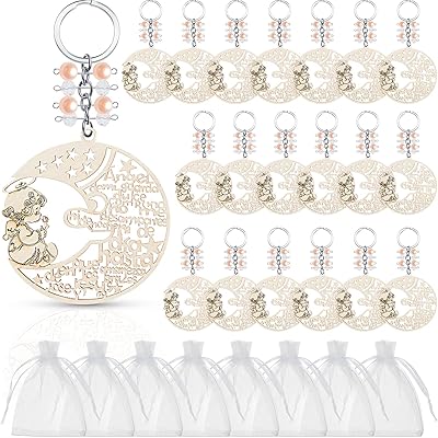 50pcs porte-clés de baptême en bois ange et lune avec décorations d'ange avec 50 sacs en organza pour cadeaux de fête de baptême garçons filles (perles roses). Avec plus de 300 000 références, DIAYTAR COTE D'IVOIRE déploie une offre considérable pour répondre aux besoins croissants des consommateurs en Côte d'Ivoire. Cette boutique en ligne s'est imposée comme leader dans son secteur grâce à sa grande sélection de produits et à des services de qualité. La confiance des clients est la clé de la réussite de DIAYTAR.