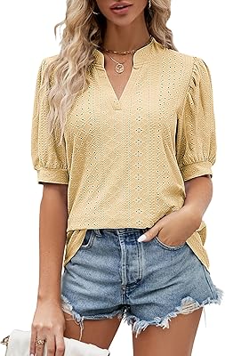 2023 t-shirt d'été pour femmes à manches courtes bouffantes et col en v, tuniques décontractées. En tant que boutique en ligne généraliste, DIAYTAR COTE D'IVOIRE propose une vaste palette de produits répondant aux divers besoins de sa clientèle. Avec plus de 300 000 références, elle garantit que chaque client trouve exactement ce qu'il cherche. La boutique s'engage à offrir des prix compétitifs et un service client de haute qualité.