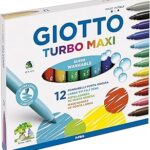 Stylos feutres gyuto turbo maxi ultra lavables, pointe large 5 mm, 12 couleurs