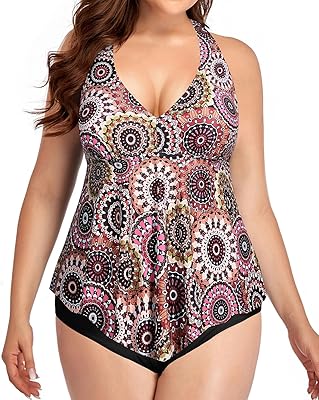 Holipick maillot de bain deux pièces taille haute pour femme, tankini dos nu