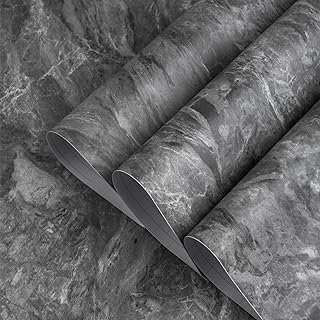 Papier peint auto-adhésif totio à texture de marbre gris foncé, rouleau de papier