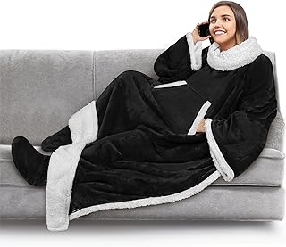 Couverture sherpa pavilia avec manches et poche pour les pieds pour femmes