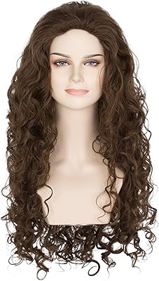 Perruque longue ondulée bouclée miss you hair pour filles (marron clair)