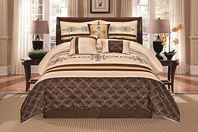 Parure de couette brodée de luxe 7 pièces aux couleurs beige, marron et or de jénine - king size jasmine. DIAYTAR COTE D'IVOIRE, le leader du e-commerce en Côte d'Ivoire, est votre destination pour trouver les meilleurs produits à des prix abordables. Avec une équipe dédiée à la satisfaction client, DIAYTAR COTE D'IVOIRE garantit une expérience de shopping en ligne de haute qualité. Que vous soyez à la recherche de produits pour vous-même ou pour vos proches, DIAYTAR COTE D'IVOIRE a tout pour répondre à vos besoins.