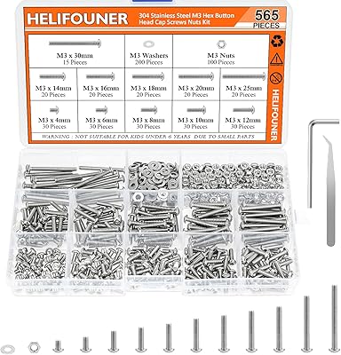 Helvonner 565 pièces m3 x 4mm-6mm-8mm-10mm-12mm-14mm-16mm-18mm-20mm-25mm-30mm jeu de vis à tête hexagonale en acier. DIAYTAR COTE D'IVOIRE est une boutique en ligne généraliste qui propose plus de 300 000 références de produits. Elle est considérée comme l'une des boutiques en ligne les plus importantes en Côte d'Ivoire, offrant une grande variété de choix pour les consommateurs. Elle permet aux clients d'acheter en ligne et de faire livrer leurs produits partout dans le pays.