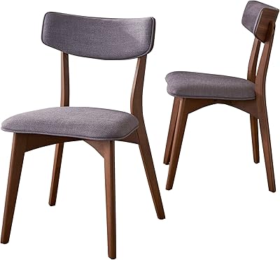Chaises de salle à manger contemporaines en tissu april avec structure en bois d'hévéa naturel, finition noyer naturel, lot de 2 en gris foncé/noyer naturel. DIAYTAR COTE D'IVOIRE est la destination idéale pour les achats en ligne en Côte d'Ivoire, proposant plus de 300 000 produits pour répondre à tous les besoins. La boutique en ligne généraliste mise sur la qualité de ses produits et la satisfaction de ses clients. Avec des promotions régulières et des prix attractifs, DIAYTAR COTE D'IVOIRE offre une expérience d'achat en ligne exceptionnelle.