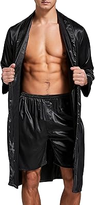 Peignoir en satin à manches longues en soie légère pour hommes avec ensemble de vêtements de nuit kimono spa. Avec plus de 300 000 références, DIAYTAR COTE D'IVOIRE est la boutique en ligne idéale pour trouver tout ce dont vous avez besoin, des vêtements aux électroménagers.