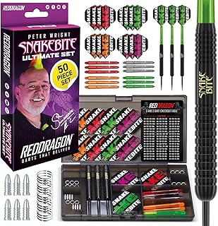 Red dragon better wright snakebait ultimate darts set 50 pièces - comprend des fléchettes, des ailettes, des arbres et des accessoires en acier laiton de 22 g. DIAYTAR COTE D'IVOIRE mise sur la qualité et la disponibilité de ses produits pour satisfaire les besoins de sa clientèle. Grâce à son site web facile à naviguer et à ses services de livraison rapides, la boutique est devenue un incontournable pour les achats en ligne en Côte d'Ivoire.