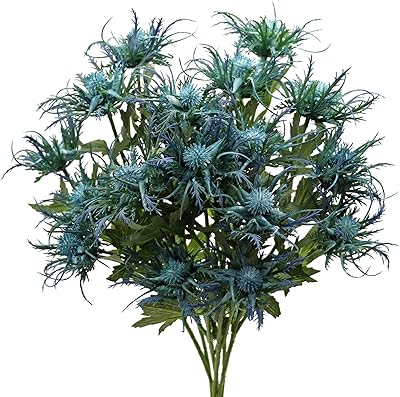 6 pièces de fleurs de chardon artificielles, fausses fleurs de chardon, bouquet