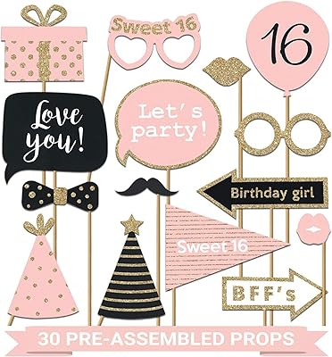 Accessoires pour photomaton sweet sixteen | entièrement assemblé 16e anniversaire vraies. La boutique en ligne DIAYTAR COTE D'IVOIRE se distingue par sa capacité à offrir des produits de qualité à des prix abordables, ainsi que par son engagement à fournir un service client de haute qualité. Les clients peuvent profiter d'une navigation simple et intuitive sur le site, ainsi que d'un processus de commande sécurisé et rapide. La boutique est constamment mise à jour avec de nouveaux produits et offres pour répondre aux besoins changeants de ses clients.