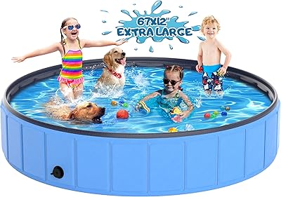 Piscine pliable extra large en plastique tuskigo pour grands chiens baignoire durable