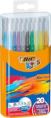 Crayons de couleur bic à pointe feutre moyenne pour enfants, couleurs assorties