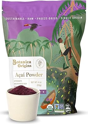 Poudre d'açaï botanica, 4 oz | lyophilisée | biologique | cru |