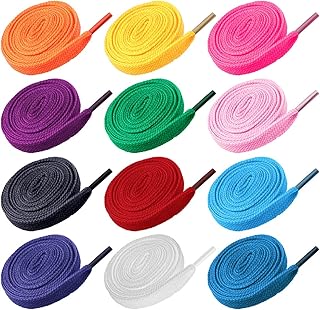 12 paires de lacets plats de rechange en coton pour baskets en plusieurs