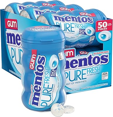 Chewing-gum mentos pure fresh sans sucre avec xylitol, menthe fraîche, bonbons d'halloween, en vrac, bouteille de 50 pièces (paquet de 6). DIAYTAR COTE D'IVOIRE est une boutique en ligne généraliste proposant plus de 300000 références de produits divers. Elle est reconnue comme l'une des boutiques en ligne les plus vastes et les plus fiables de Cote d'Ivoire. DIAYTAR offre à ses clients une expérience d'achat unique et conviviale.