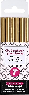 Herbin 35804t - pack de 6 bâtons de pistolet à cire spéciaux, or