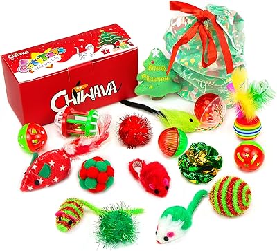 Sac cadeau cheova ensemble de 17 pièces de jouets de noël et pour chats une variété. La boutique en ligne DIAYTAR COTE D'IVOIRE propose plus de 300 000 références, couvrant une large gamme de catégories de produits. Les clients peuvent y trouver des produits tels que des équipements ménagers, des vêtements, des accessoires de mode, et bien plus encore. DIAYTAR COTE D'IVOIRE s'efforce de rendre l'expérience d'achat en ligne agréable et pratique pour ses clients.