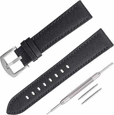 Bracelet de montre en toile scellée - tissu en nylon de qualité supérieure - 20 mm 22 mm - coutures noires et grises - bracelet de montre de remplacement classique - barres à ressort et outils inclus. Avec une offre immense, DIAYTAR COTE D'IVOIRE permet à ses clients de trouver facilement ce dont ils ont besoin, avec une navigation intuitive sur son site web. Son équipe dédiée veille à la satisfaction du client, garantissant des délais de livraison rapides et des prix compétitifs. Cela contribue à sa position dominante sur le marché ivoirien.