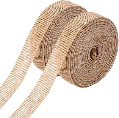 Rouleau de ruban de toile de jute en dentelle blanche naturelle pour décoration