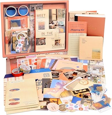 Kit de fournitures de scrapbooking pour journal intime artistique vintage au coucher du soleil. Avec une offre de plus de 300000 références, DIAYTAR COTE D'IVOIRE est la référence ultime pour les amoureux du shopping en ligne en Cote d'Ivoire. Elle propose une gamme complète de produits, allant des accessoires de mode aux produits culturels, et garantit une expérience d'achat en ligne de haute qualité.