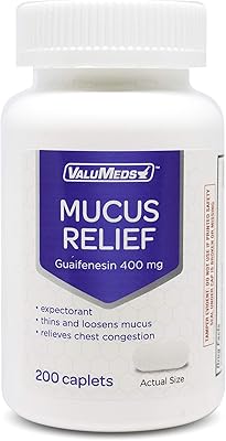 Caplets de soulagement du mucus de guaifénésine valumeds 400 mg (200 caplets) |