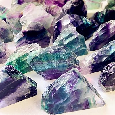 Zinkeeper grande pierre de fluorite brute 05 kg cristal naturelle arc-en-ciel