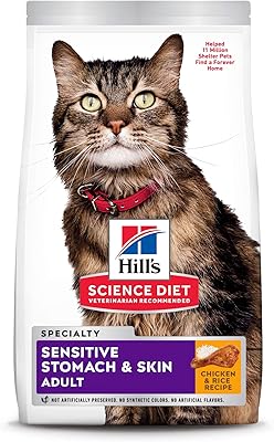 Nourriture sèche hill's science pour chats à l'estomac sensible et à la peau