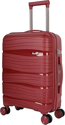 Bagage rigide unisexe léger en polypropylène à 4 roues doubles avec serrure à