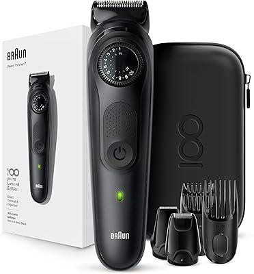 Braun mbbt7, 100 years design edition, tondeuse à barbe. tondeuse à barbe et à cheveux tranchante, rapide et efficace. disque de coupe de précision avec 39 longueurs. DIAYTAR COTE D'IVOIRE, la boutique en ligne leader en Côte d'Ivoire, propose une grande variété de produits qui répondent à tous les besoins et à tous les goûts. La boutique assure une expérience d'achat sécurisée et offrent à ses clients des produits de qualité à des prix compétitifs. DIAYTAR COTE D'IVOIRE est le choix idéal pour les shoppings en ligne.