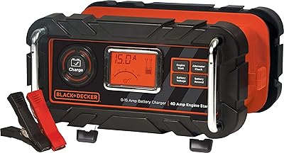 Chargeur de batterie entièrement automatique black & decker bc15bd 15a 12v avec démarrage