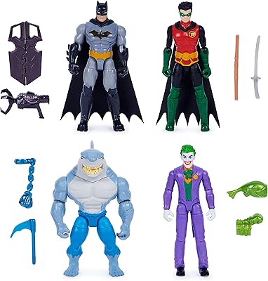 Figurine dc comics, batman et robin contre le joker et king shark, 4 pouces, jouets pour enfants pour garçons et filles à partir de 3 ans. DIAYTAR COTE D'IVOIRE, la boutique en ligne généraliste qui compte plus de 300 000 références, est la référence incontournable pour les ivoiriens. Elle offre une large gamme de produits allant des appareils électroniques aux accessoires de mode en passant par les produits de maison.