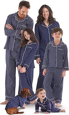Pyjama familial super doux assorti pour la famille bleu marine
