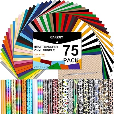 Ensemble de vinyles de transfert thermique carriage htv : 75 paquets de vinyle