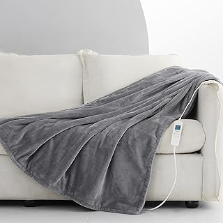 Couverture électrique chauffante corewell - couverture thermique en flanelle 160 x 120 cm