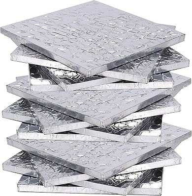 Sous-verres en aluminium gaufré 12 pièces - ensemble de sous-verres rectangulaires pour boissons