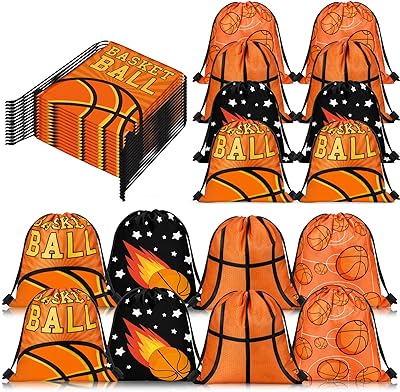 16 pièces sacs à cordon de basket-ball sac de basket-ball thème sportif cadeaux