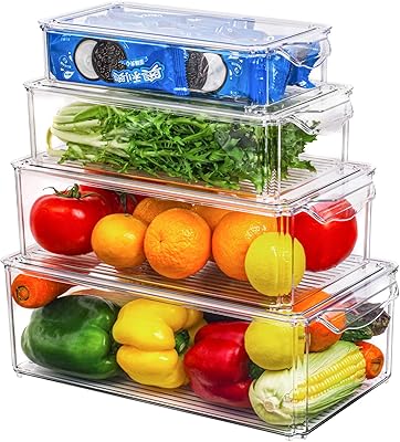 Oshuang home conteneurs de stockage et d'organisation des aliments, ensemble de 4 organisateurs