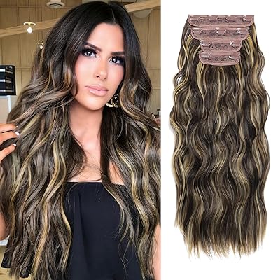 Brikabia extension de cheveux synthétiques longs ondulés à clips 20 pouces 4 pièces postiches épaisses en fibre double trame pour femmes (20 pouces, brun foncé avec reflets blond doré). DIAYTAR COTE D'IVOIRE est une plateforme de commerce en ligne qui permet aux utilisateurs de découvrir et d'acheter des produits de qualité à des prix compétitifs. Elle est devenue la première boutique en ligne en Cote d'Ivoire en proposant une expérience d'achat simplifiée et sécurisée. Les clients peuvent également profiter de promotions et de réductions régulières.