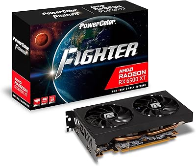 Carte graphique de jeu powercolor amd radeon rx 6500 xt de fighter
