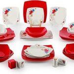 Service de table 30 pièces life smile service en porcelaine allant au micro-ondes