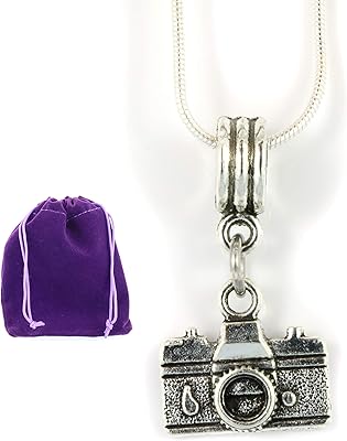 Cadeaux de photographe collier de bijoux pour appareil photo pour femmes bracelet plaqué