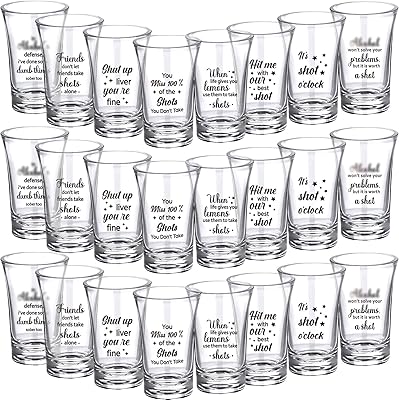 Ensemble de 24 gobelets à shot en acrylique transparent, gobelets à shot personnalisés à base lourde de 14 oz pour amis, gobelets à shot amusants pour adultes, 8 styles. DIAYTAR COTE D'IVOIRE, c'est plus de 300 000 références à portée de clic. Nous sommes fiers de nos partenariats avec les plus grandes marques pour vous offrir les meilleures options. Notre équipe est à votre écoute pour vous aider à trouver ce que vous cherchez et vous assurer une expérience d'achat en toute confiance.
