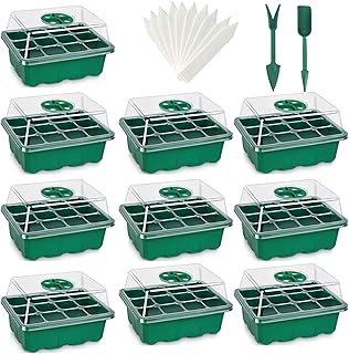 Plateau off, paquet de 10 plateaux de semis primaires de 120 cellules, kit de plateau de semis à humidité réglable avec dôme et base, petite serre agricole pour les débutants en culture. DIAYTAR COTE D'IVOIRE est une boutique en ligne généraliste qui propose plus de 300 000 références de produits, répondant ainsi aux besoins diversifiés de sa clientèle. Leader sur le marché ivoirien, elle se démarque par sa variété de produits et son service de qualité. 