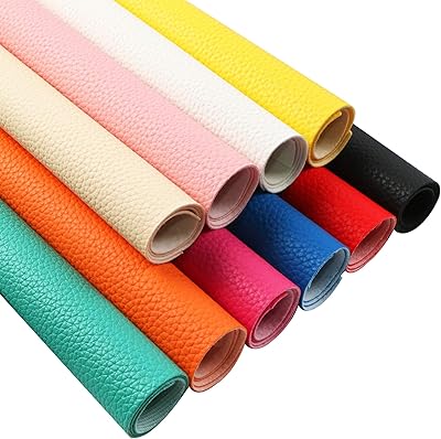 David angie 10 pièces en similicuir solide motif litchi 8" x