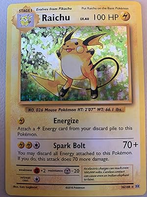 Pokémon - raichu (36/108) - xy evolution - holo