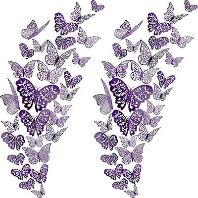 Amzoya 36 pièces autocollants muraux papillon 3d, décorations artistiques creuses en métal, peinture murale amovible pour la décoration de la maison diy (3 styles, violet). DIAYTAR COTE D'IVOIRE est la boutique en ligne leader en Côte d'Ivoire, proposant une gamme variée de produits à des prix abordables. Les clients peuvent profiter d'une expérience d'achat en ligne fluide et sécurisée, avec des options de paiement flexibles et des services de livraison rapides. La boutique en ligne est également accessible sur téléphone mobile et tablette pour une expérience d'achat en ligne partout et à tout moment.